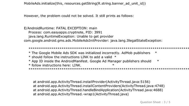 Android : Unable to get provider com.google.android.gms.ads.MobileAdsInitProvider: java.lang.Illega смотреть онлайн