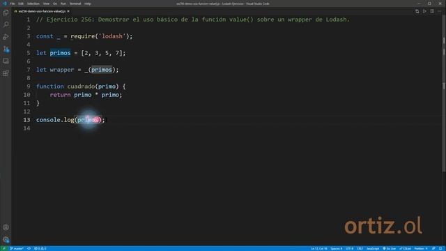 Lodash Ejercicio: 256 Demostrar el Uso Básico de la Función value() de un Objeto Wrapper de Lodash смотреть онлайн