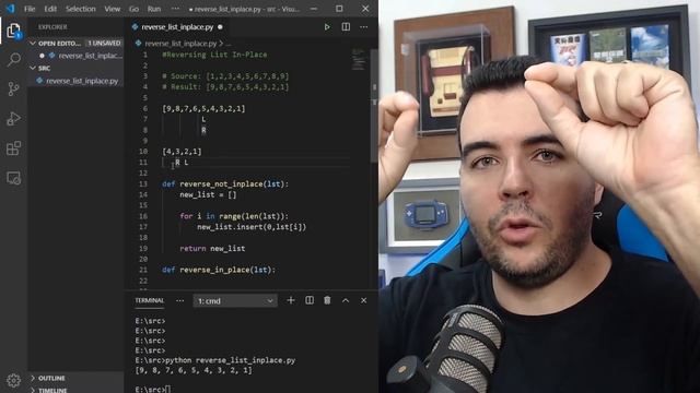 Algoritmo Pra Inverter Lista In-Place. Questão De Entrevista. Passo A Passo.