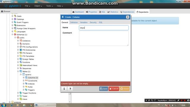 pgAdmin 4 ile Tablo Oluşturma ve Tabloya Veri Ekleme смотреть онлайн