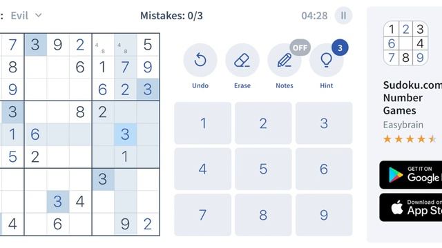 Sudoku Evil - sudoku.com - 14 octobre 2023 смотреть онлайн