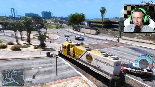 I drove a TRAIN in the city... Cops HATED me!! (GTA 5 Mods Gameplay) смотреть онлайн