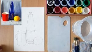 урок - живопись гуашью для поступающих в художественную школу 1 часть