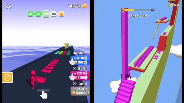 Stack Colors Vs Stair Run : Gameplay Walkthrough Part 2- Level 1-9999 Unlock All Level (iOS Android смотреть онлайн