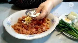 #быстрый салат#фасоль_красная рыба# Быстрый салат: " Рождественская Звезда".