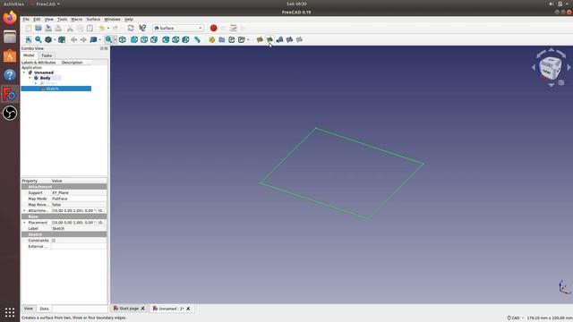 FreeCAD 0.19 | How to fill sketch with surface | Surface WB смотреть онлайн