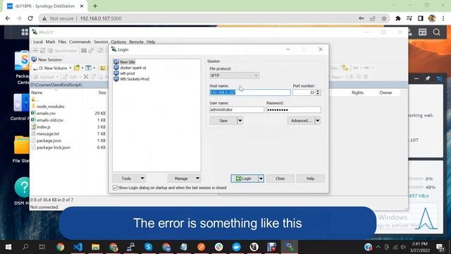 Synology DiskStation DSM with WinSCP connection refused. FIX смотреть онлайн