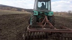 Дискование целины БДТ-3 в два прохода