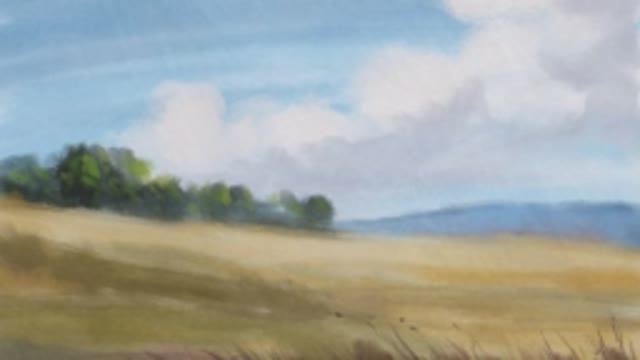 Пейзаж в Procreate. Набор кистей для гуаши. Скоростная живопись