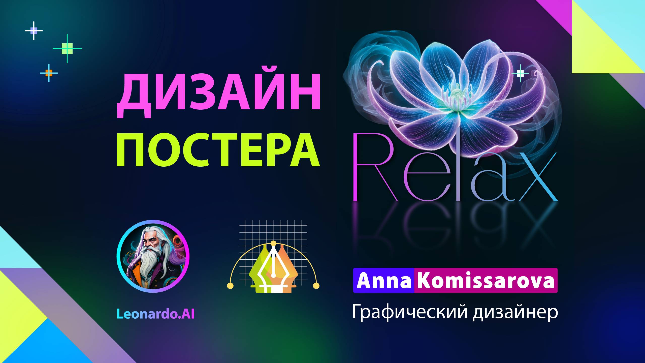 Урок Adobe Illustrator и Photoshop: нейросеть и дизайн постера смотреть онлайн