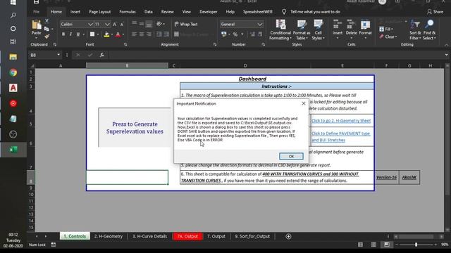 Dynamic Superelevation Calculation in Excel, ready to import CSV file in CIVIL3D for alignment. смотреть онлайн