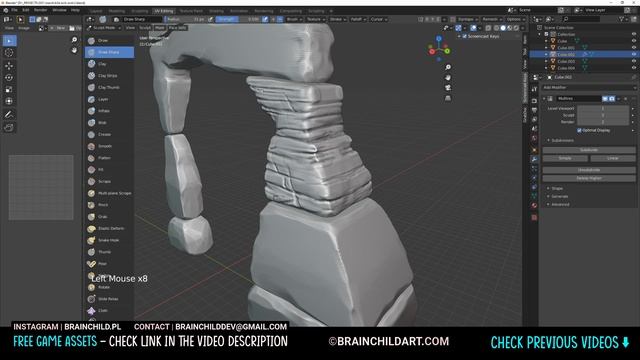 Quick Sculpting Workflow #1 - Stylised LAYERED Desert / Sandy ROCK in Blender 3D смотреть онлайн