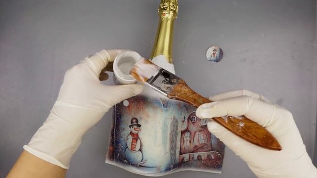 Новогодний подарок своими руками – декупаж бутылки шампанского. Мастер-классы на Подарки.ру смотреть онлайн