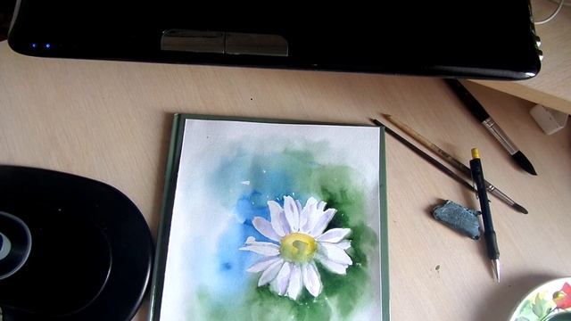 Рисуем ромашку. Евгения Кузьмина . Магия акварели. Magic of watercolor. Draw flowers. смотреть онлайн