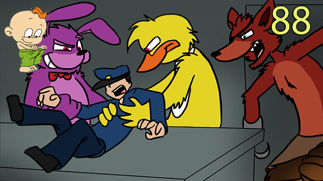 АНИМАТРОНИКИ УБИВАЮТ ОХРАННИКА - ФНАФ комикс №1 смотреть онлайн