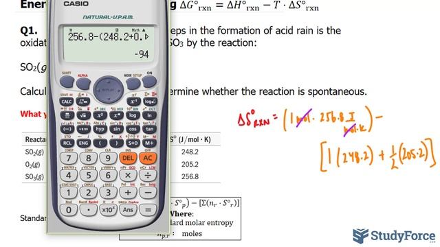 Calculating the Standard Change in Free Energy for a Reaction Using ΔG°=ΔH°−T⋅ΔS° смотреть онлайн