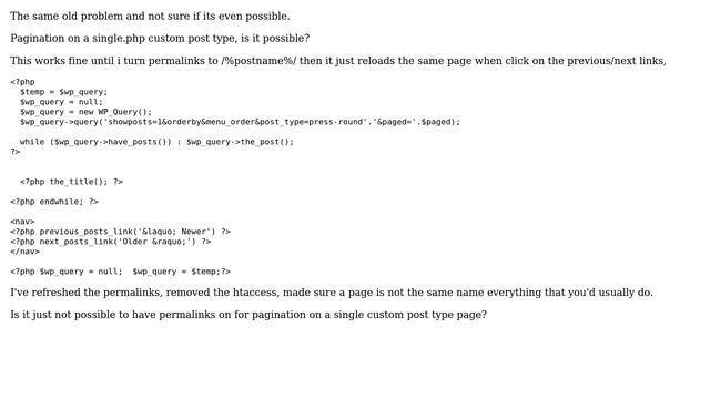 Wordpress: Custom Post Type Pagination on Single.php? смотреть онлайн