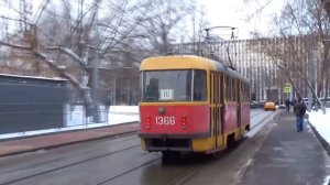 Трамвай Tatrа-t3 (МТТЧ) в раритетной желто-красной окраске №16