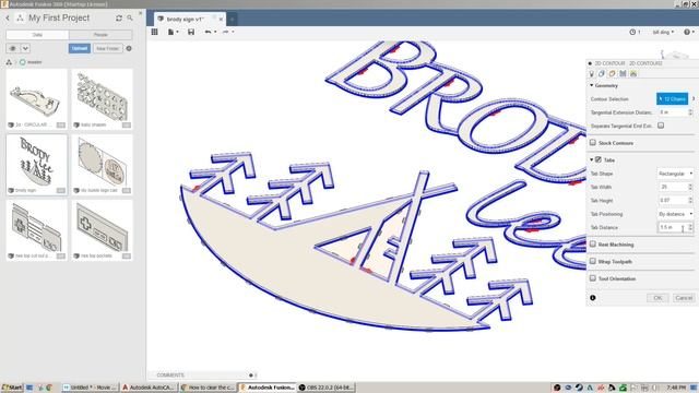 Fusion 360 Basics - Creating CNC G-Code with 2D Contours (Wall Art / Wooden Sign) смотреть онлайн