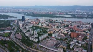 Красноярск, вид на центр города с высоты