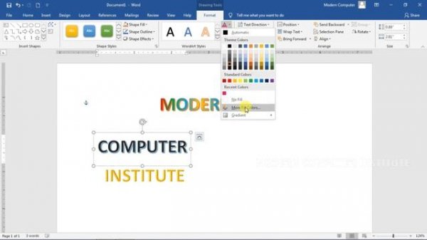WordArt in Microsoft Office Word 2016 Video Class 27