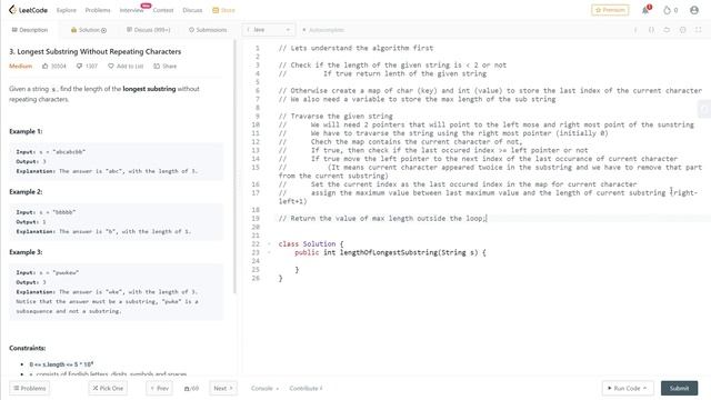 3. Longest Substring Without Repeating Characters - Leetcode | Java & C++ | Medium | Algorithm | DS смотреть онлайн