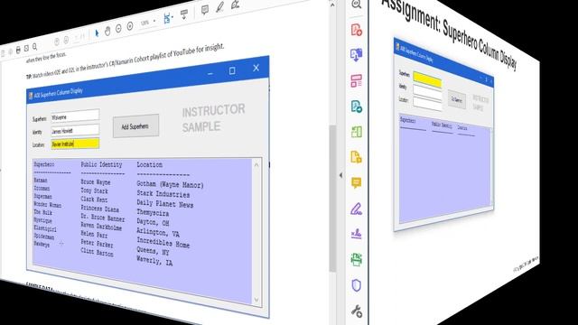 C#/Xamarin Cohort 02Z - Superhero Columns Assignment смотреть онлайн