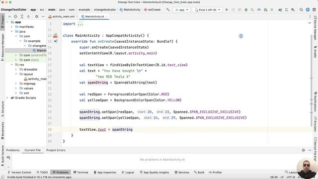 How to Change the Text Color of a Substring in Android Studio смотреть онлайн