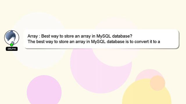 Array : Best way to store an array in MySQL database? смотреть онлайн