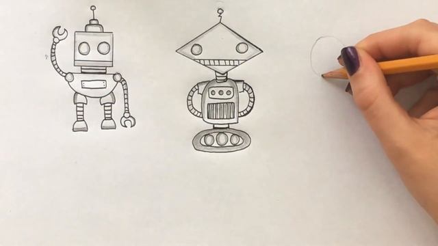 КАК РИСОВАТЬ РОБОТОВ -- 5 ПРОСТЫХ СПОСОБОВ смотреть онлайн