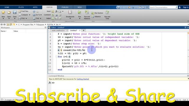 Heun's Method to solve ODEs with MATLAB code смотреть онлайн