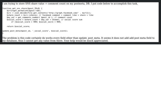 Wordpress: Store SNS share value via function.php смотреть онлайн