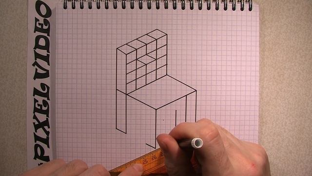 Как нарисовать стул 3д рисунки по клеточкам уроки рисования #pixelvideo смотреть онлайн