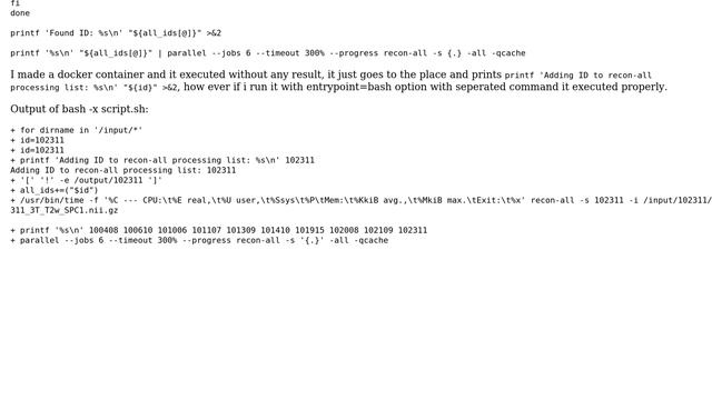 Unix & Linux: Bash script doesn't executed properly inside docker container смотреть онлайн
