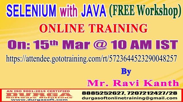 SELENIUM with JAVA (FREE Online Workshop) in DURGASOFT смотреть онлайн
