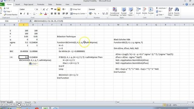 Implied Volatility estimated using Excel VBA смотреть онлайн