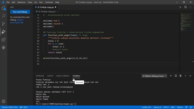 #8 Funkcje - kurs Python 3 [Tutorial Python] смотреть онлайн