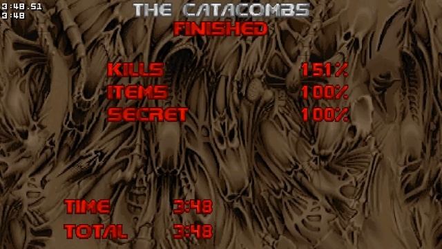 Doom II - MAP22: The Catacombs (Nightmare! 100% Secrets + Items) смотреть онлайн