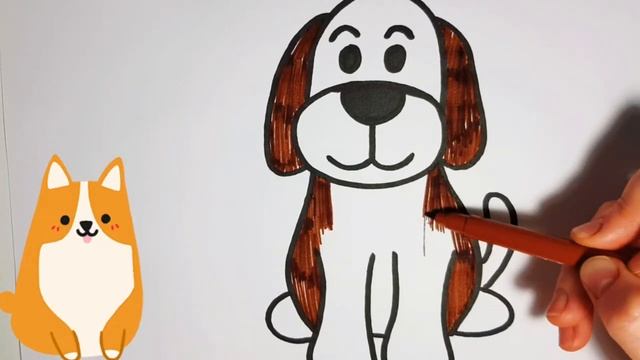 Drawing a dog for children | Рисуем собаку для детей. смотреть онлайн