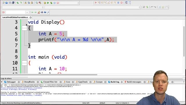 22. C Programming - Local and Global Variables смотреть онлайн