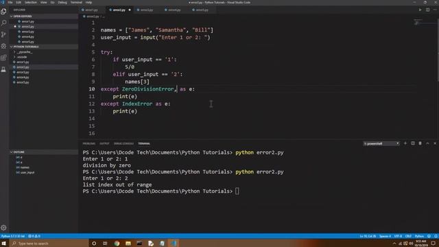 Error Handling Basics - Python смотреть онлайн