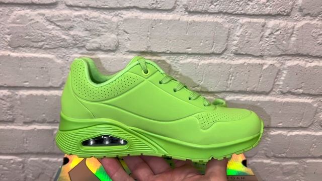 Skechers Uno Night Shades Lime Green Womens Shoes смотреть онлайн
