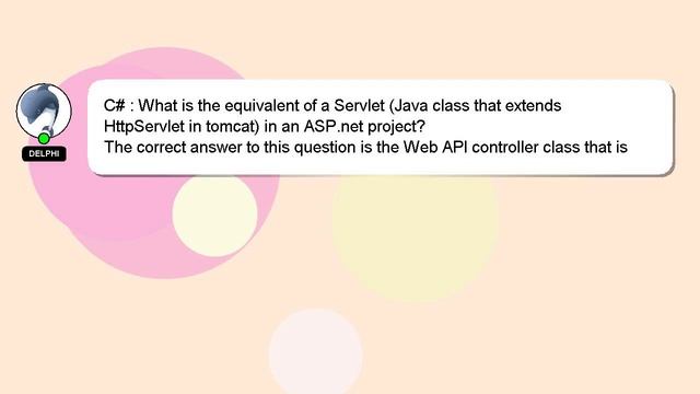 C# : What is the equivalent of a Servlet (Java class that extends HttpServlet in tomcat) in an ASP. смотреть онлайн