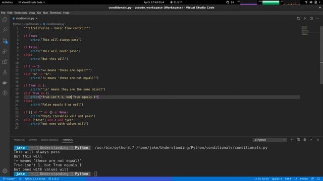 Understanding Python: if/elif/else смотреть онлайн
