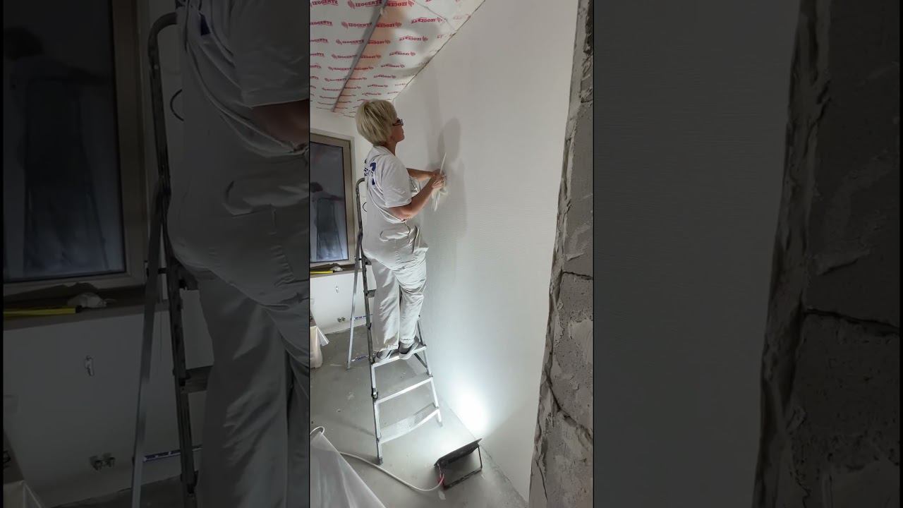 Вариант экономии на этапе малярной подготовки - поклейка малярного флизелина под покраску смотреть онлайн