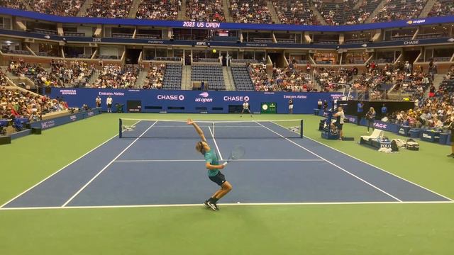 Novak DJOKOVIC & Alexander ZVEREV US Open 2023 Court Level Tennis Practice 4K
