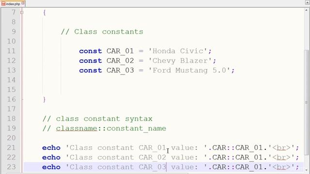 PHP OOP 323 Class Constants Part 2 смотреть онлайн
