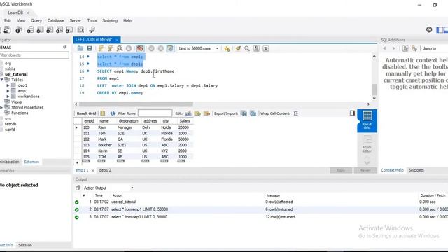 LEFT JOIN in MySQL смотреть онлайн