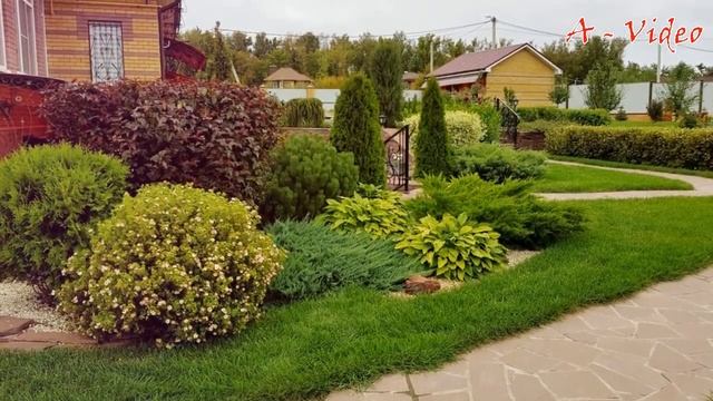 ?Двор частного дома Идеи для украшения / Examples of landscaped gardens / A - Video смотреть онлайн