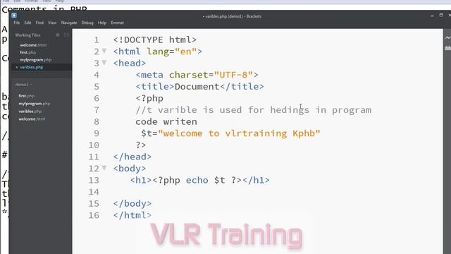 Comments in PHP In English 07-vlr training смотреть онлайн